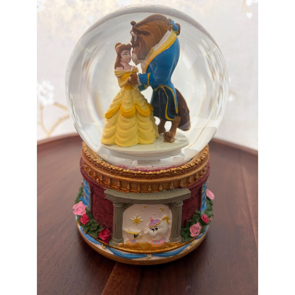 Disney Beauty and the Beast Musical Snow Globe Rotating Figurine Collectible